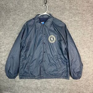 Vintage Champion NRA National Rifle Association Blue Lined Coach Jacket Large